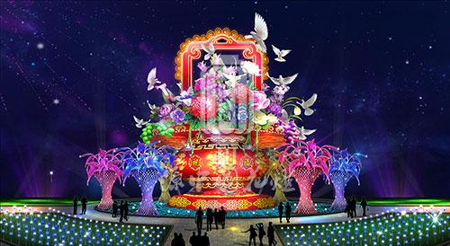 国色天香yzycd234_彩灯设计图库_花灯彩灯灯会灯展设计图库