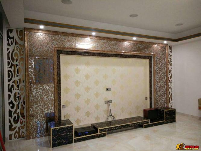 瓷砖仿大理石拼接电视柜,非固定式