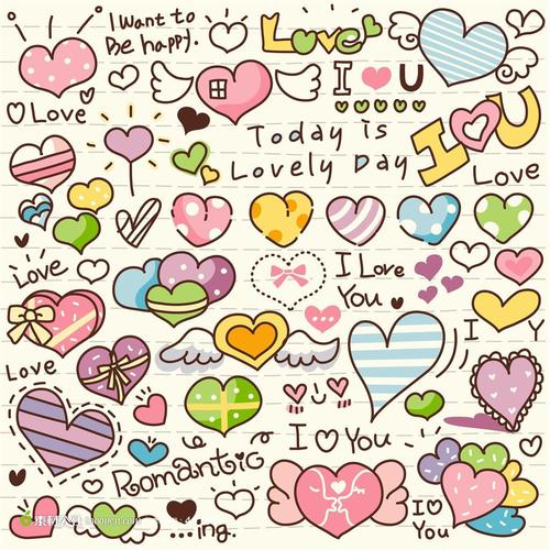 卡通背景 爱心背景