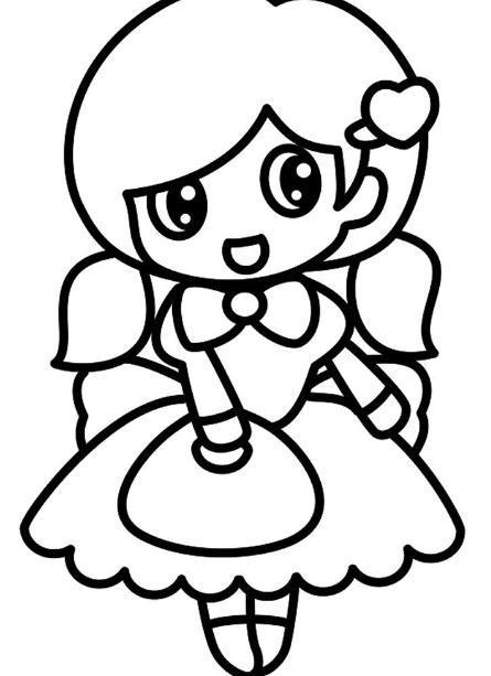 卡通动漫女孩简笔画-可爱的美少女(7)