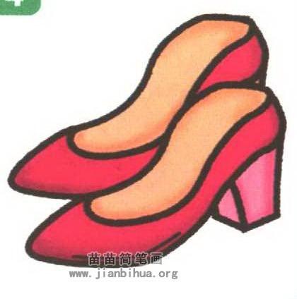 公主高跟鞋简笔画画法图解3个教程