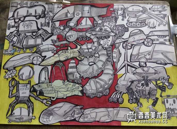 优秀小学生获奖科幻画未来汽车欣赏