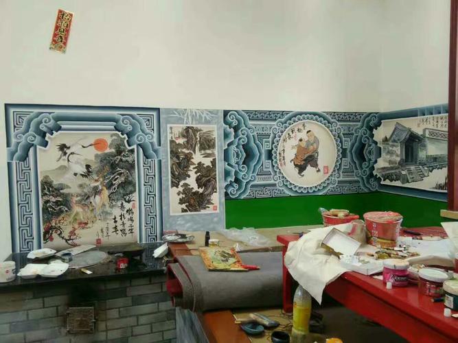 山西朔州鹏翔艺术古建彩绘 《炕围画》制作专栏 罗文亮13097642703