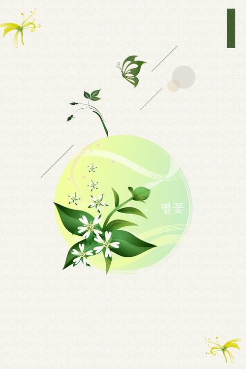 金银花茶草药养生海报背景素材
