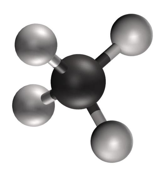 ppt绘制可旋转三维甲烷球棍模型