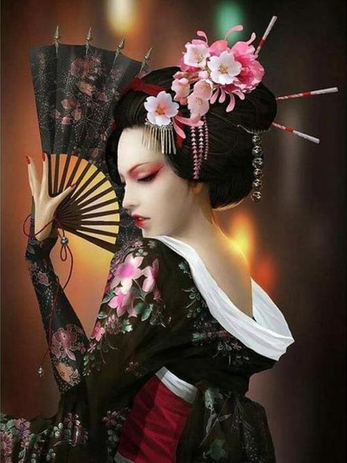 日本艺妓 人物diy漫画展 钻石画