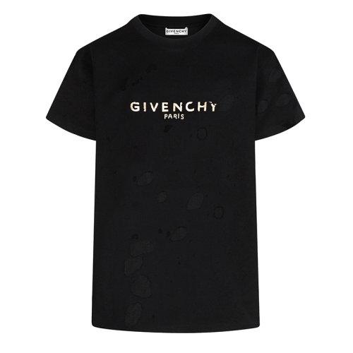 givenchy纪梵希t恤,纪梵希男装t恤价格表 givenchy/纪梵希 女士金属色复古givenchy paris印花黑色纯棉短袖t恤