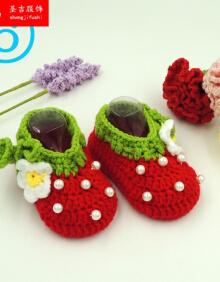 宝宝牛奶棉毛线特 手工diy编织钩针婴儿童鞋子材料包 其他款式拍这个
