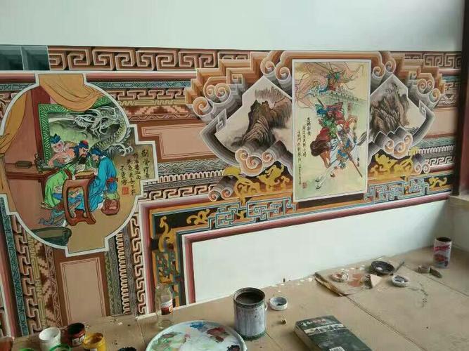 山西朔州鹏翔艺术古建彩绘 《炕围画》制作专栏 罗文亮13097642703