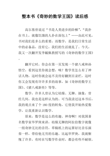 整本书《奇妙的数学王国》读后感.docx