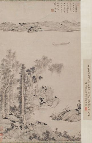 王鉴《仿赵仲穆溪山渔隐》赏析_中华艺术品拍卖行