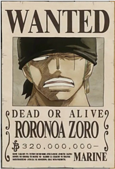 海贼王_草帽海贼团新悬赏令(罗罗亚·索隆)