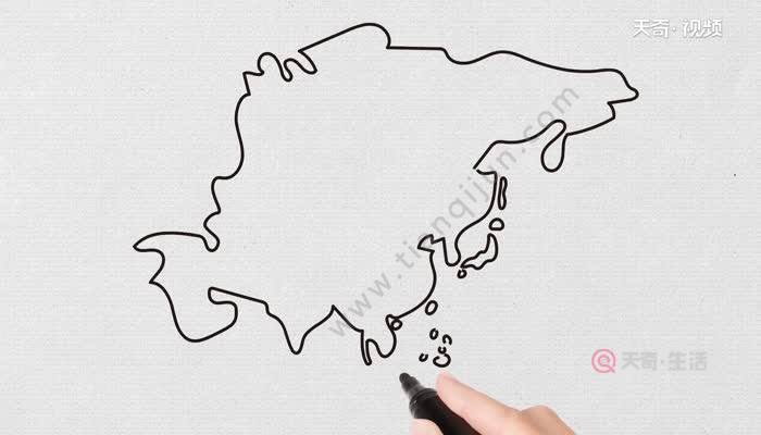 笔画乳山亚洲简笔画有标注亚洲地形河流图简笔画亚洲大陆简笔画七大洲