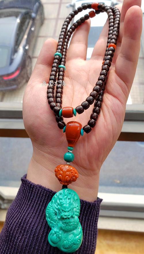 思赞 印尼新款原色椰蒂散珠佛珠108颗椰壳念珠直切老型桶男女手串项链