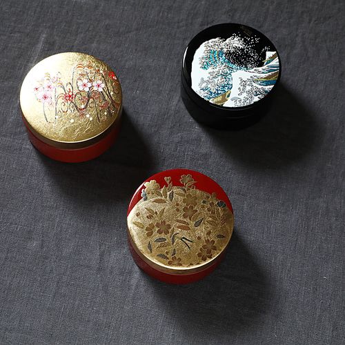 w1962日本进口手工金箔漆器装饰盒/首饰盒/收纳盒精美礼品储物盒