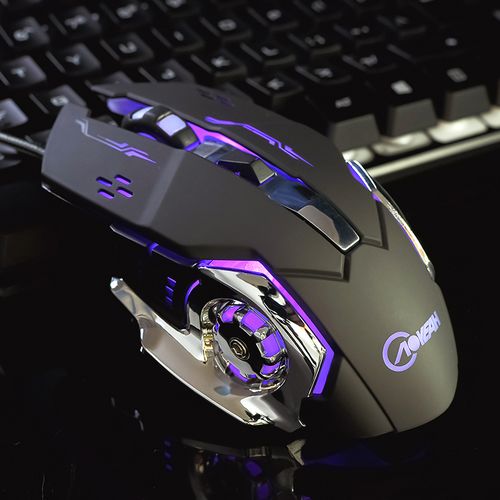 若风外设店 牧马人游戏机械发光鼠标有线cf电竞lol台式笔记本usb