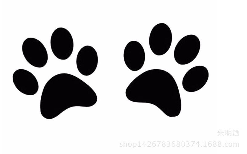 外贸新款heart paw vinyl decal狗狗脚印车贴 反光狗