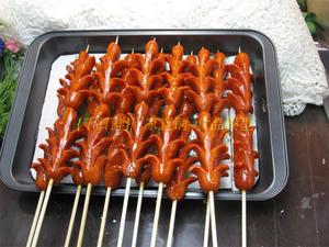 仿真碳烤开花肠香肠火腿肠假菜食品模型样品菜模具菜价格合理