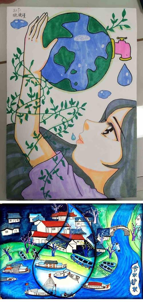 比赛素材节水护水儿童画比赛评选