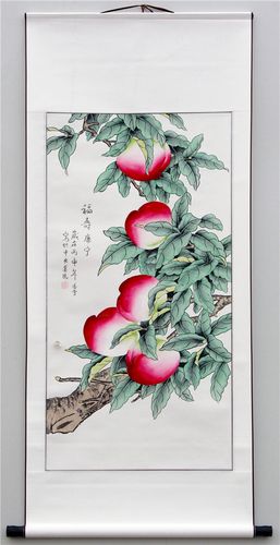 工笔牡丹 孔雀 寿桃 年年有余 九鱼图 国画 字画 纯手