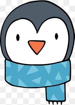 冬天蓝色围巾企鹅