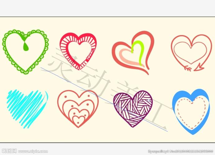 手绘爱心元素设计图__条纹线条_底纹边框_设计图库_昵图网nipic.com