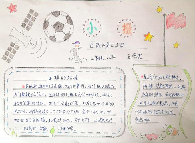 中国梦,足球梦,我的梦——白银区第三小学三年六班"足球小报"作品展