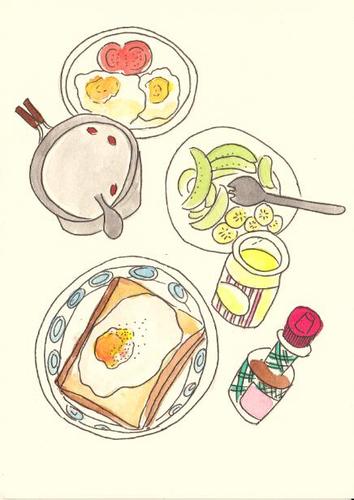 爱心早餐简笔画