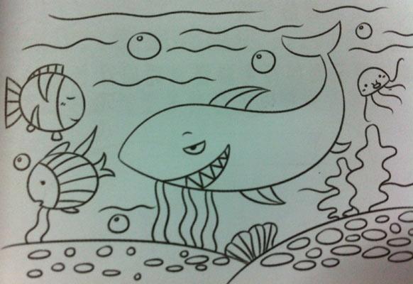 可爱的大鲸鱼海洋动物简笔画_动物简笔画 - 5068儿童网