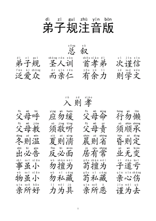 弟子规注音a4打印版[1].doc 9页