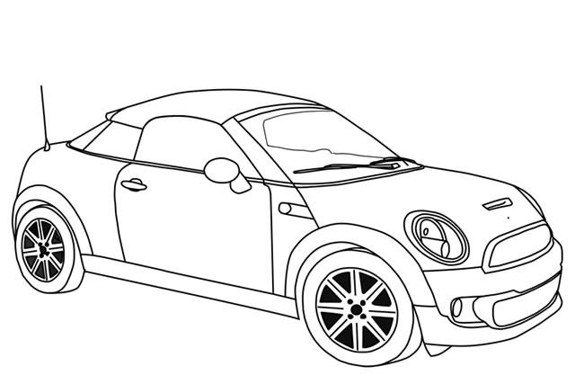 宝马mini cooper简笔画图片 小汽车简笔画