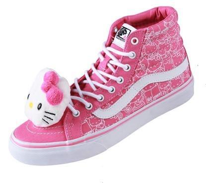 专柜代购 万斯 vans hello kitty 凯蒂猫 帆布鞋 高帮