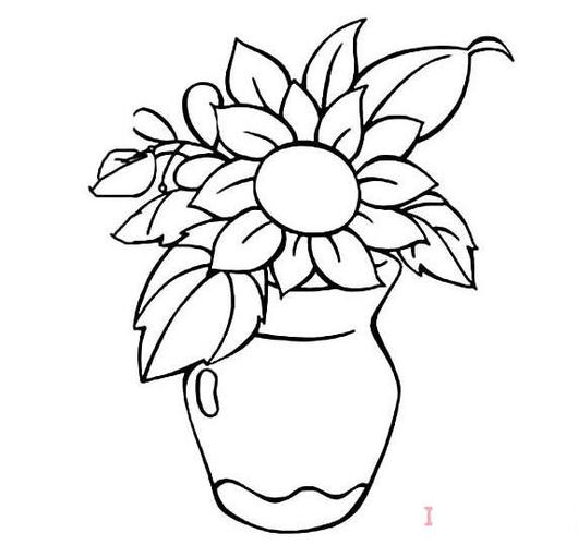 卡通花瓶插花怎么画简单漂亮_花朵简笔画图片