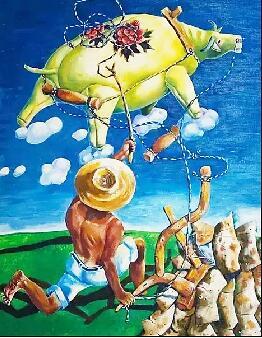 "牛人"画家熊庆华 艺博会上献"牛活儿"