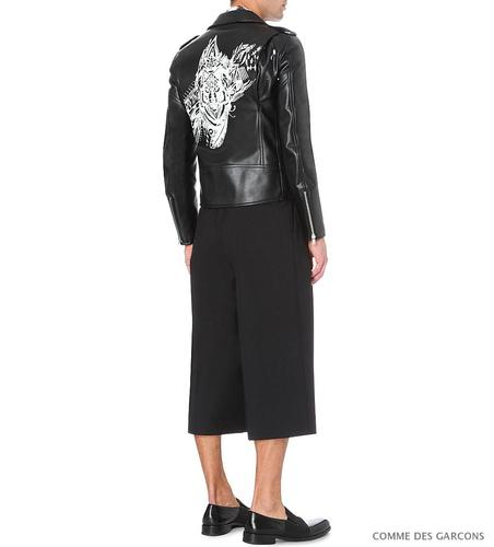 printed faux-leather biker jacket