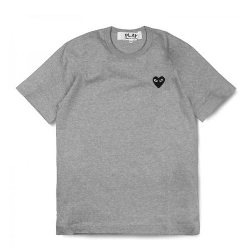 comme des garcons/川久保玲 cdg play女士灰色纯棉短袖t恤 小黑心款c