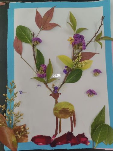 树叶制作 迷失森林的小鹿～_手工制作_diy_森林_diy手工制作_兴趣爱好