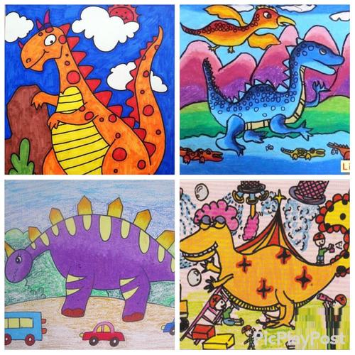 成长树第一幼儿园朵朵一班主题三《恐龙家族》延伸活动～绘画《我喜欢