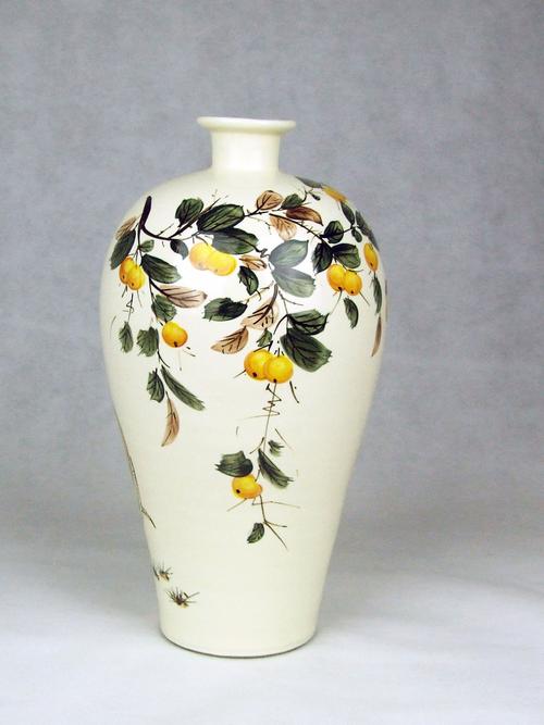 磁州窑鸣鸡绘画艺术品磁州窑纯手工艺品磁州窑礼品客厅摆件双11新品