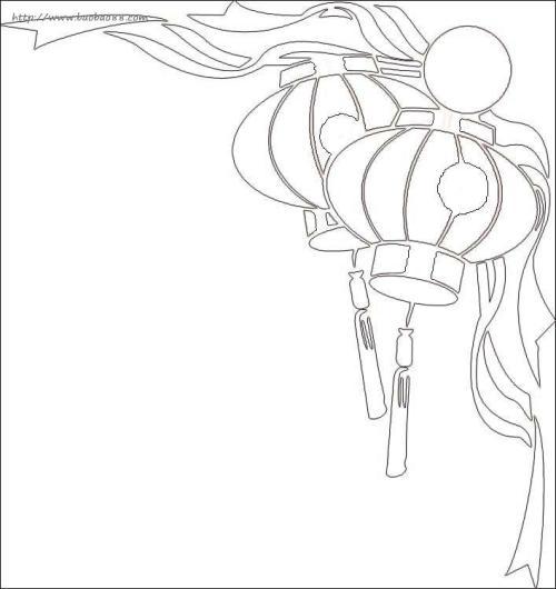 灯笼简笔画古风手抄报 手抄报版面设计图