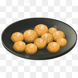 卡通肉丸子装饰插画