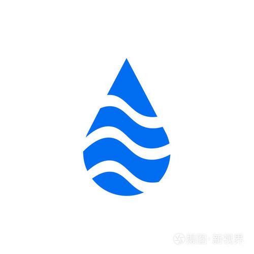 自然水滴标志设计模板.矢量抽象水与飞溅剪纸风格标识.