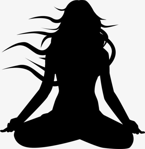 练习瑜伽的女人剪影