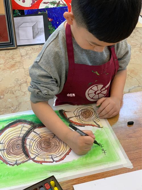 儿童画——树木的年轮_儿童画_创意美术_少儿创意美术