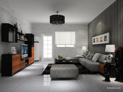 22平方以上现代经典(德国森林)客厅家具装修效果图d46