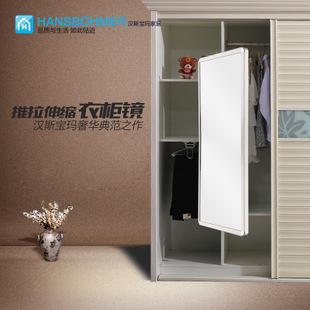 衣柜全身镜隐藏穿衣镜试衣镜索菲亚款式旋转伸缩折叠推拉镜衣帽间