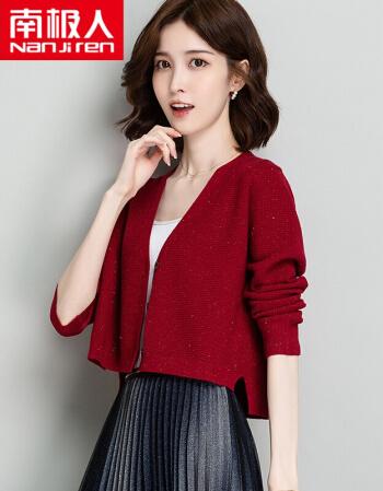 女装小款针织开衫女秋冬2021年新品宽松外搭短款高腰毛衣外套早秋上衣