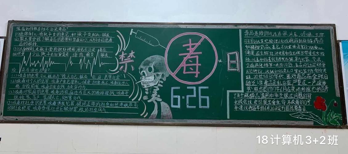 海南省技师学院计算机应用系—"健康人生,绿色无毒"禁毒主题黑板报