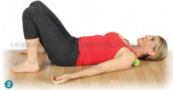 二,打开胸部束缚●身体降低,将按摩球放在第7颈椎下方的脊柱两侧,用手