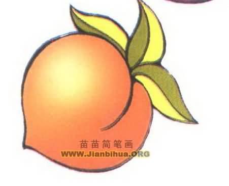 蟠桃简笔画彩色